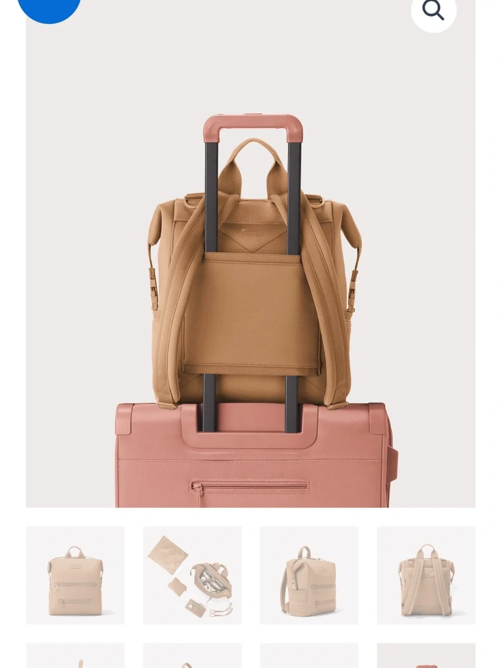 Dagne Dover Indi Diaper Backpack Camel Med NWT